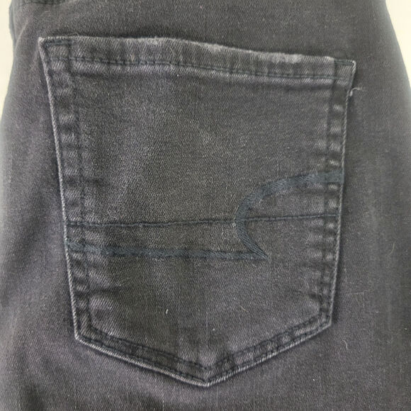 American Eagle Denim Mini‎ Skirt Womens 00 Charcoal Destroyed Raw Hem Distressed - Picture 13 of 15